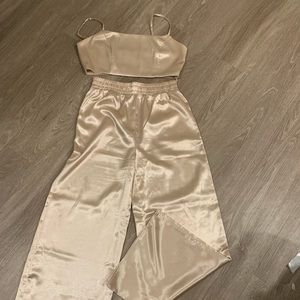 Blue Blush Gold Shimmer Two-Piece Outfit